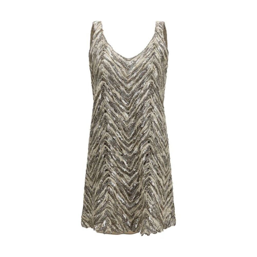 Brunello Cucinelli Beige Paper Cocktail Women's Dress